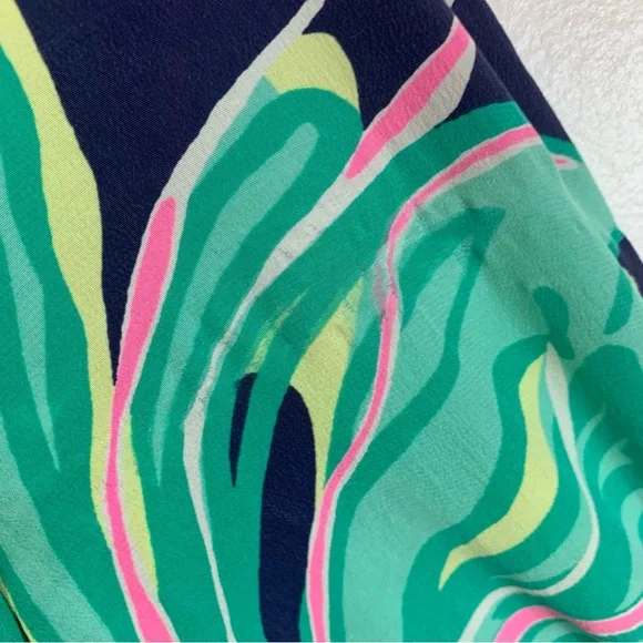 Lilly Pulitzer Flawed Rylee Silk Dress Tiger Palm Size 0 - Picture 7 of 16